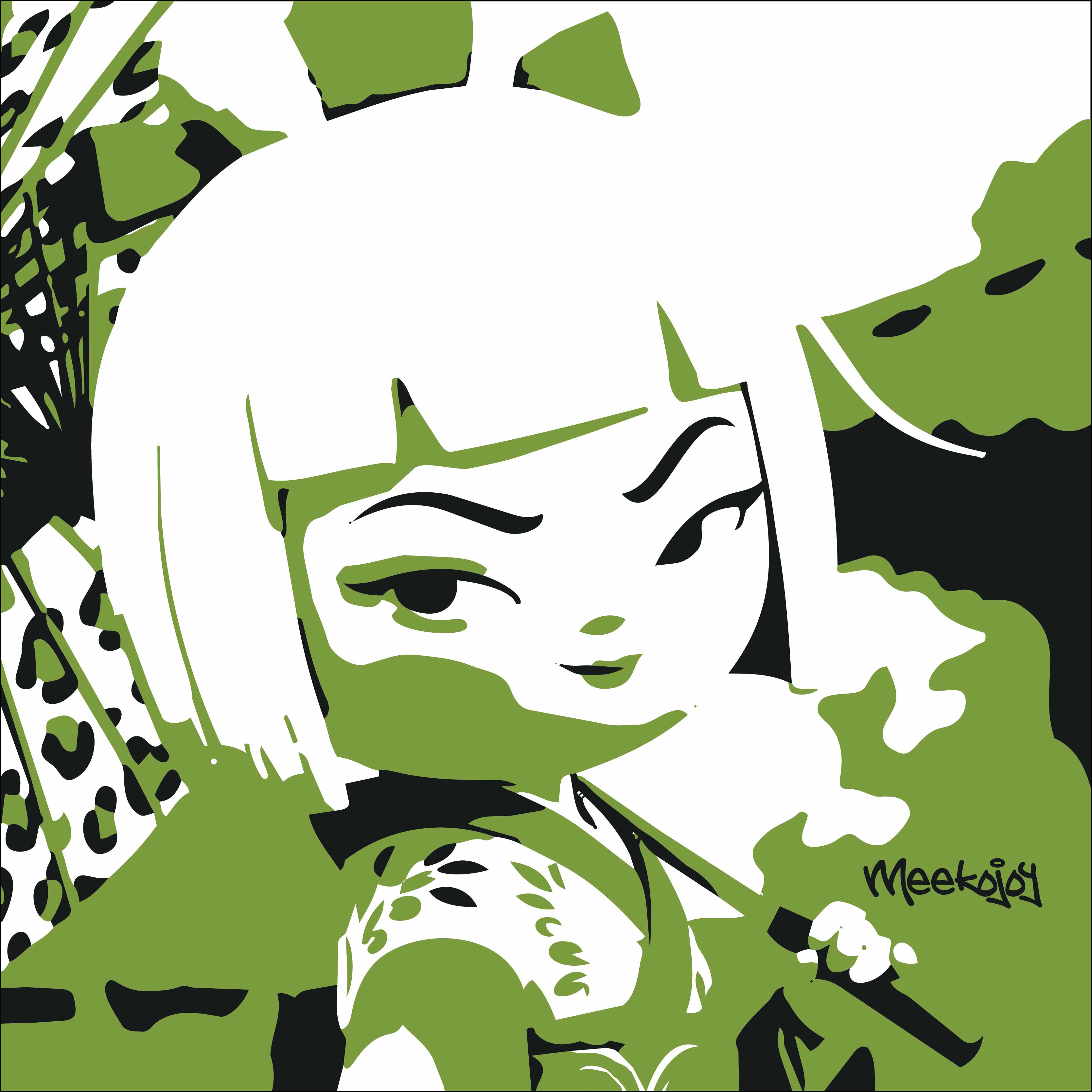 Kokeshi doll mascot, from reference figurine to sketch to final warrior graphic